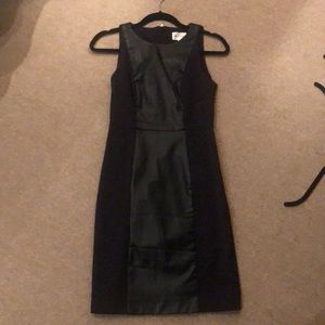 Milly Black Dress with Leather Panel